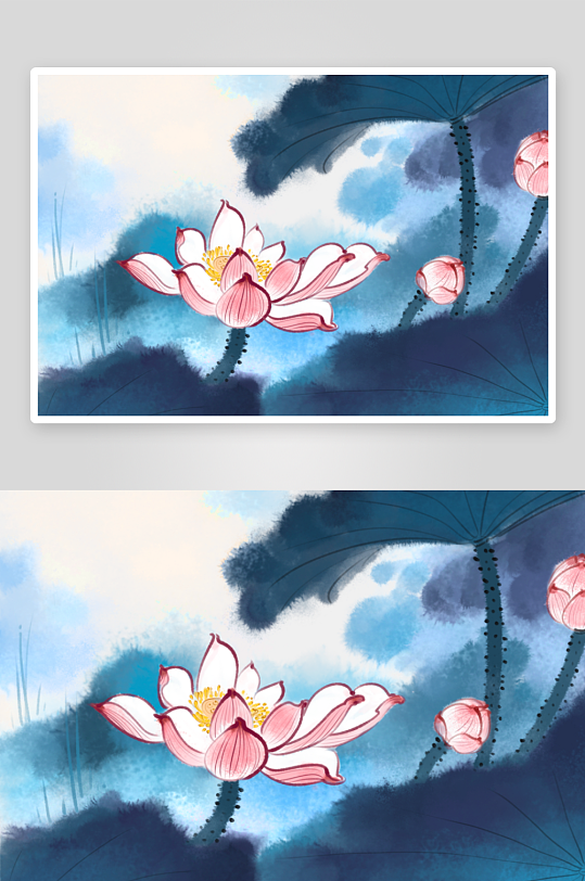 中国风水墨莲花图素材-众图网