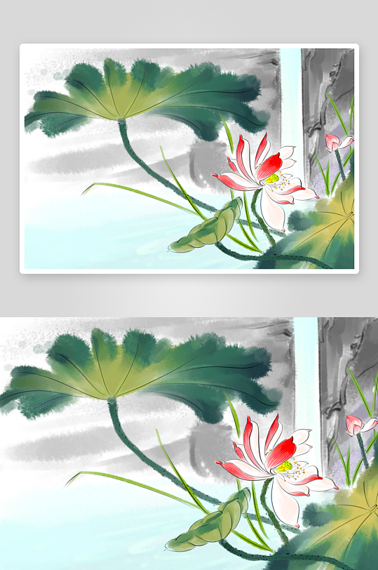 中国风水墨莲花图素材-众图网