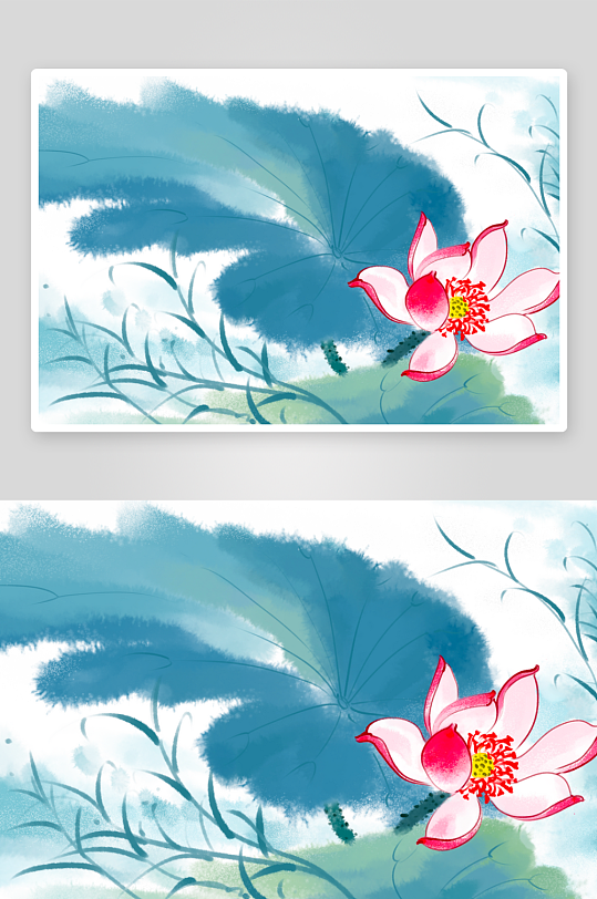 中国风水墨莲花图素材-众图网