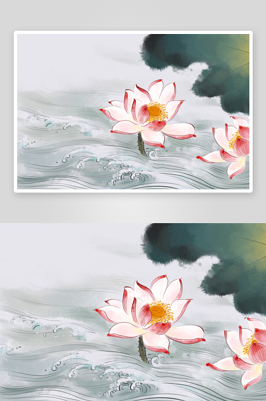 中国风水墨莲花图素材-众图网