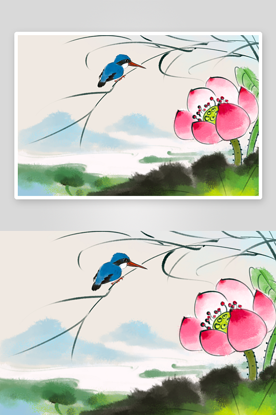 中国风水墨莲花图素材-众图网