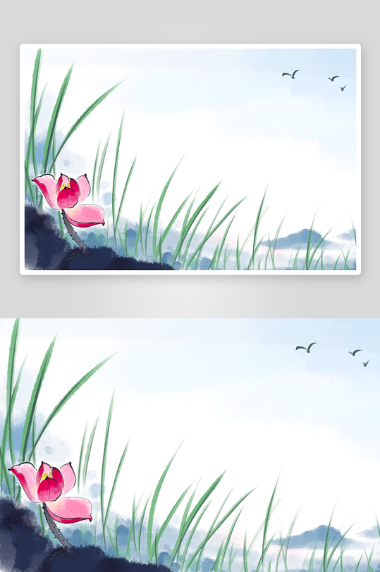 中国风水墨莲花图素材-众图网