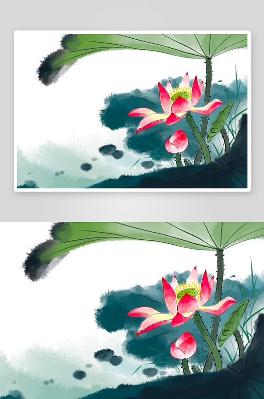 中国风水墨莲花图-众图网