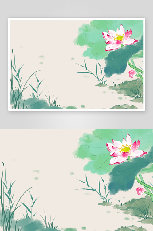 中国风水墨莲花图-众图网