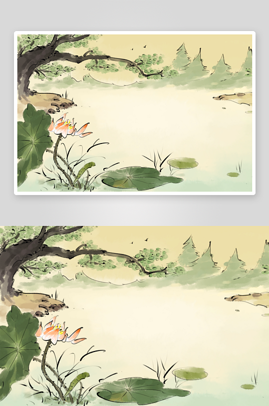 中国风水墨风景画装饰画-众图网