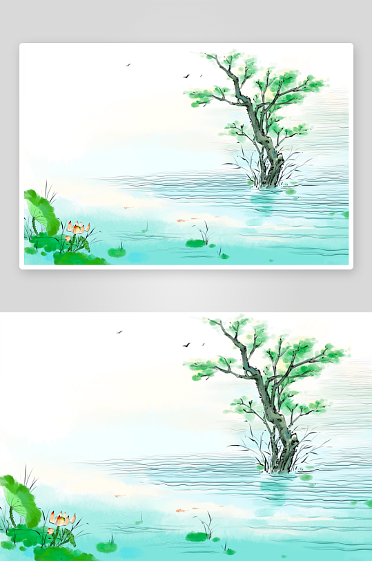 中国风水墨风景画装饰画-众图网