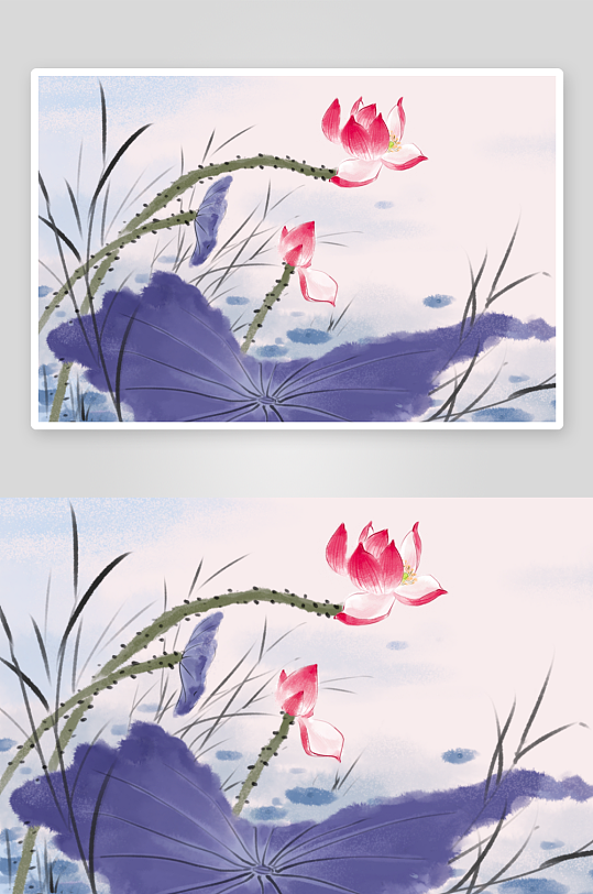 中国风水墨莲花图-众图网