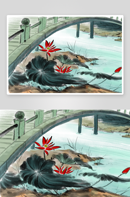 中国风水墨风景画装饰画-众图网