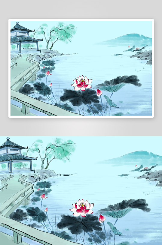 中国风水墨风景画装饰画图片-众图网