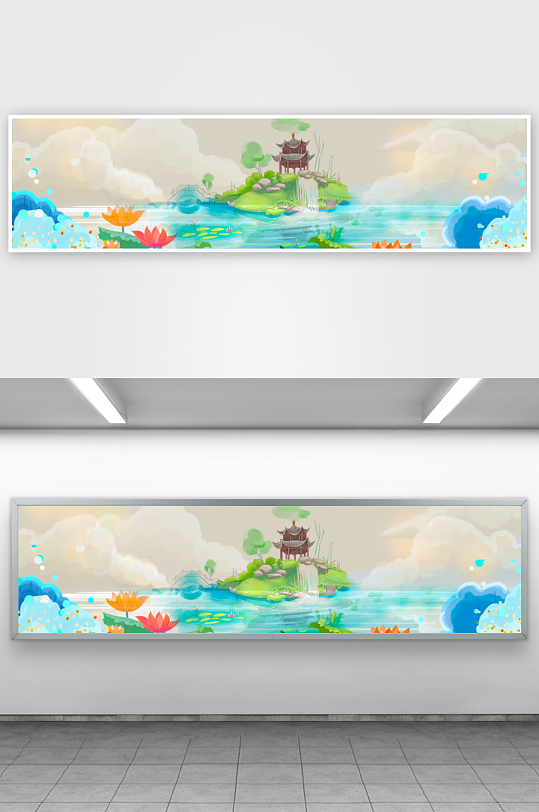 中国风水墨风景画装饰画图片-众图网