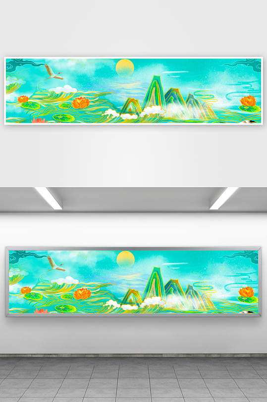 中国风水墨风景画装饰画图片-众图网