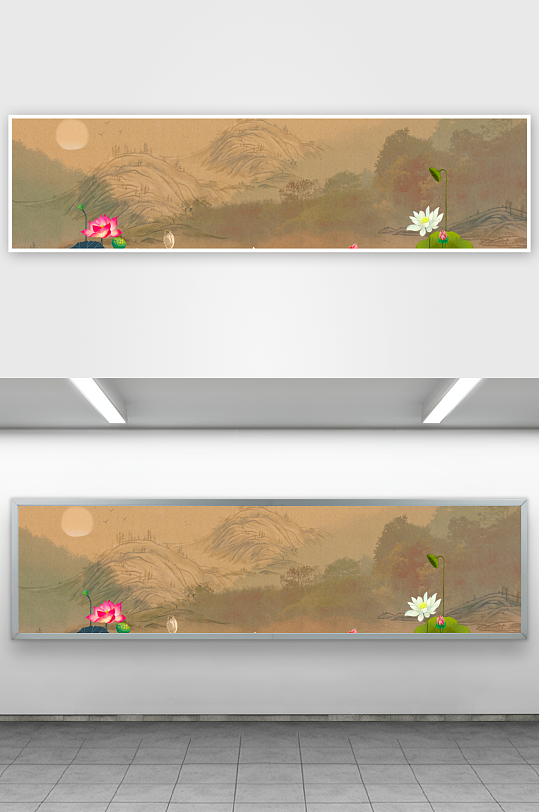 中国风水墨风景画装饰画图片-众图网