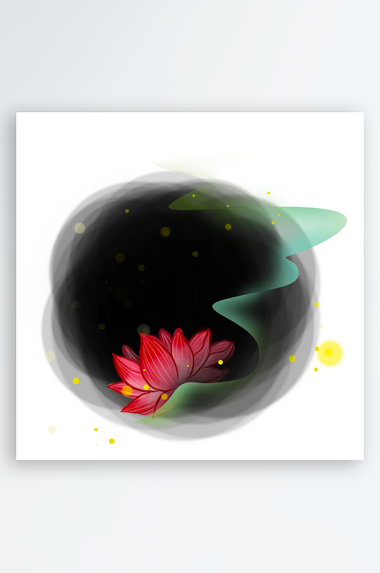 中国风水墨莲花图-众图网
