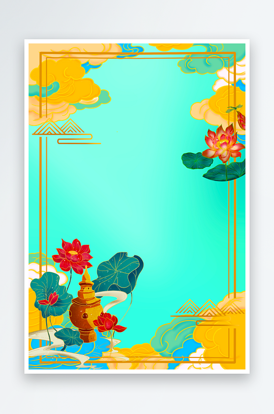 中国风水墨莲花图-众图网