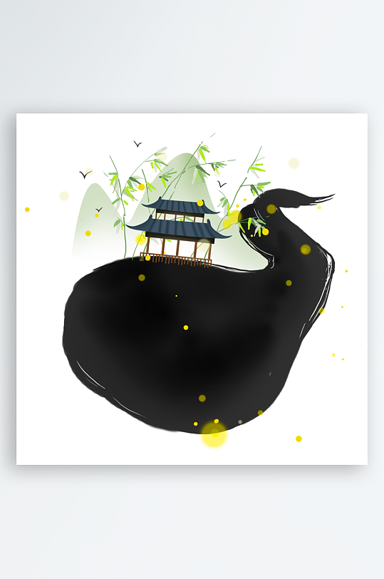 中国风水墨风景画装饰画-众图网