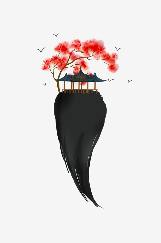 中国风水墨风景画装饰画-众图网