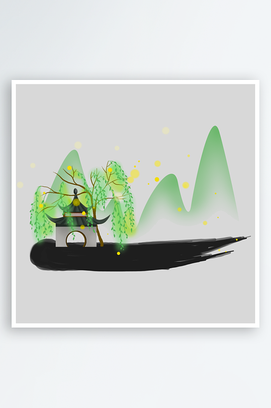 中国风水墨风景画装饰画-众图网