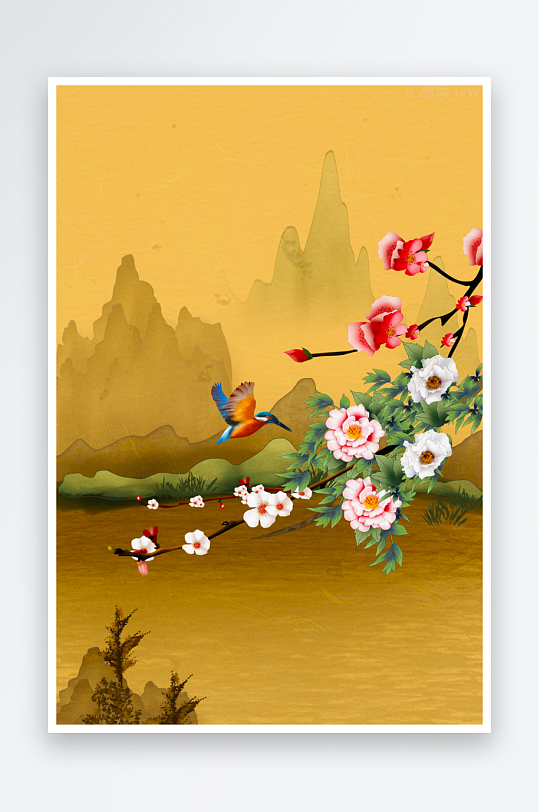 中国风水墨风景画装饰画-众图网