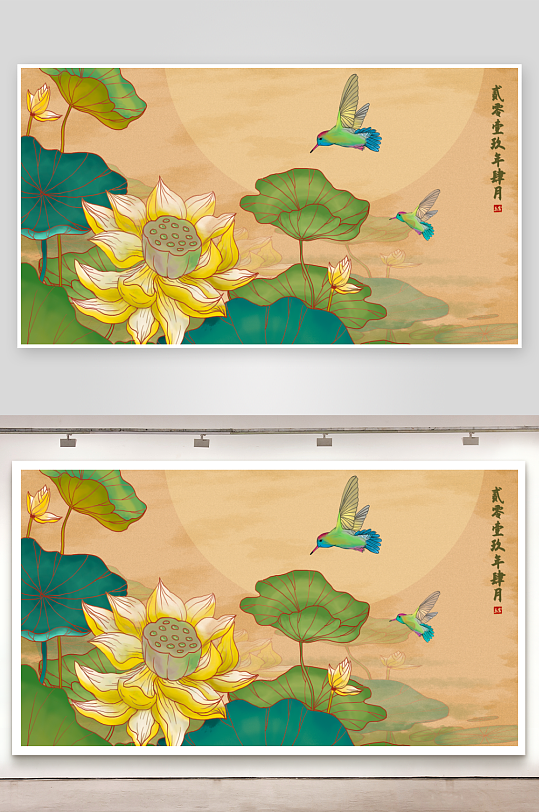 中国风水墨莲花图素材-众图网