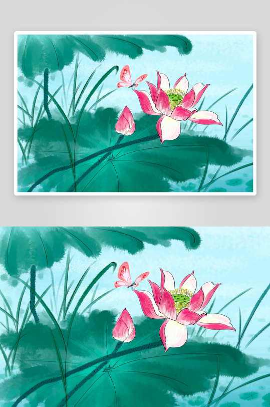 中国风水墨莲花图素材-众图网