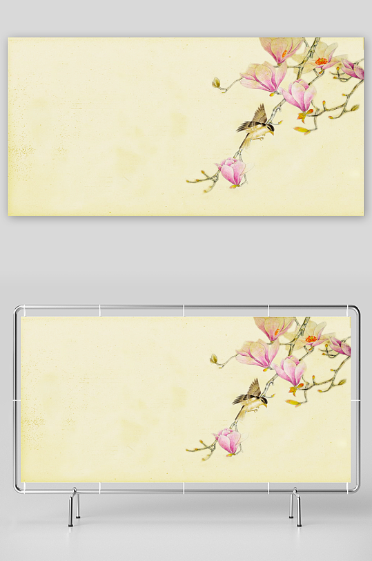 中国风复古展板背景模板-众图网