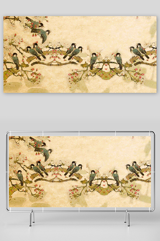 中国风复古展板背景模板-众图网