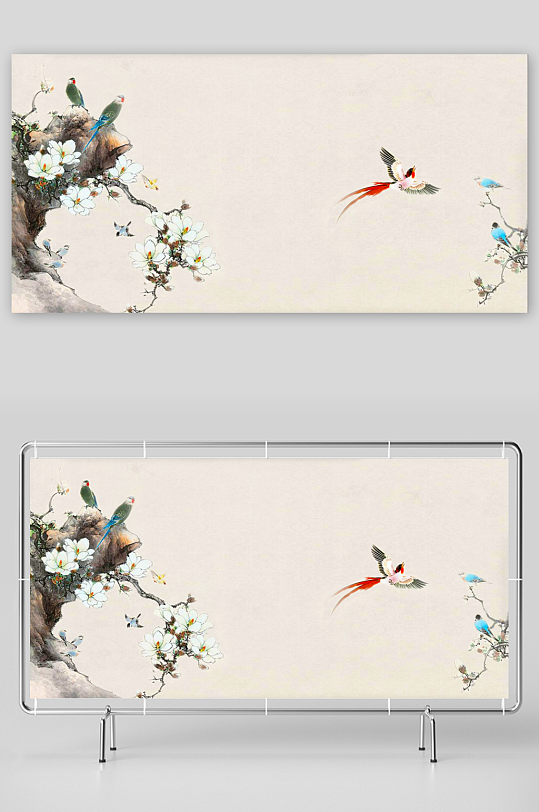 中国风复古展板背景模板-众图网