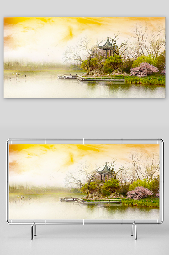 中国风复古展板背景模板-众图网