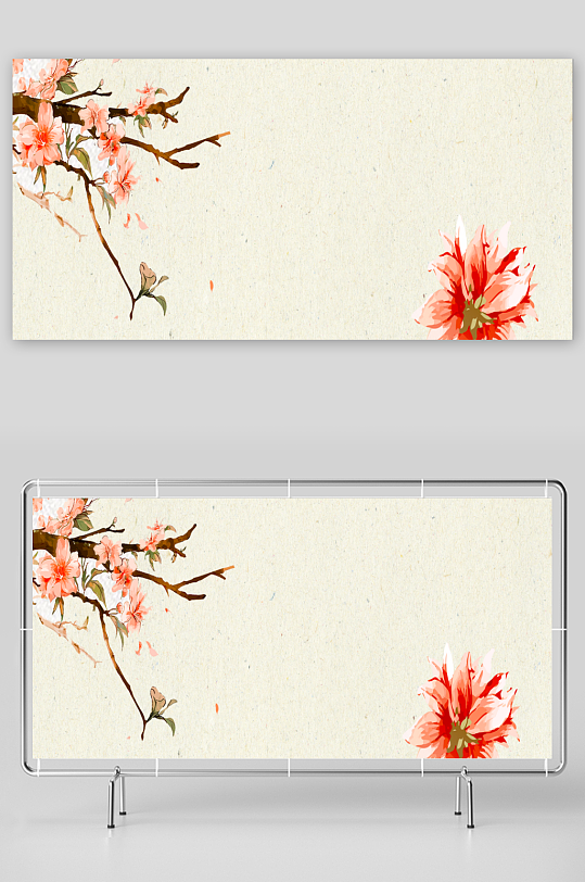 中国风复古展板背景模板-众图网