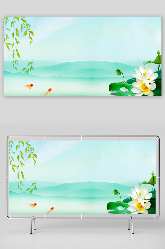 中国风复古展板背景模板-众图网