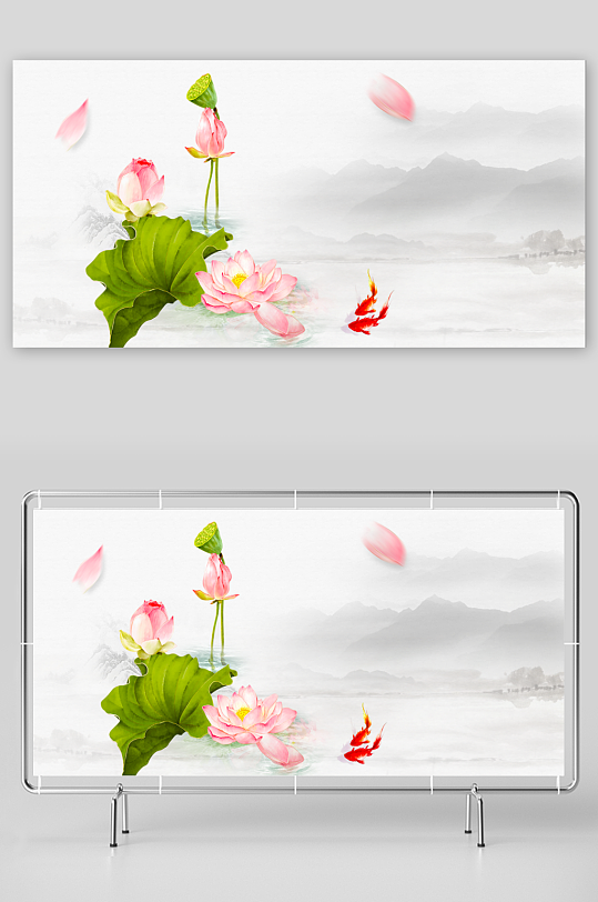 中国风复古展板背景模板-众图网