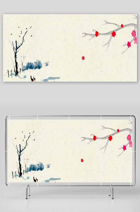 中国风复古展板背景模板-众图网