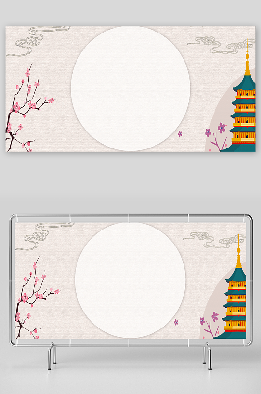 中国风复古展板背景-众图网