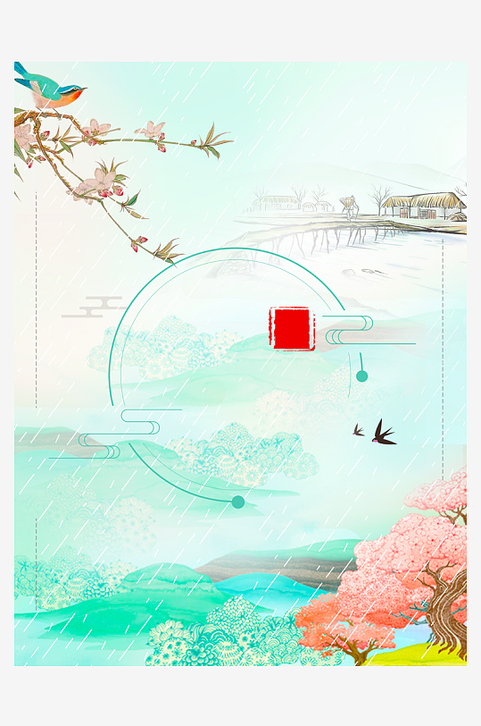 中国风复古海报背景模板-众图网