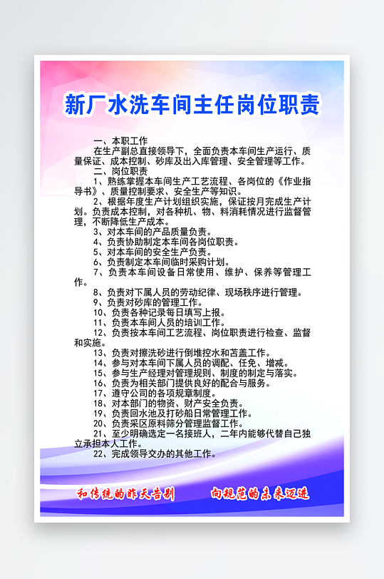 最新原创岗位职责宣传海报-众图网