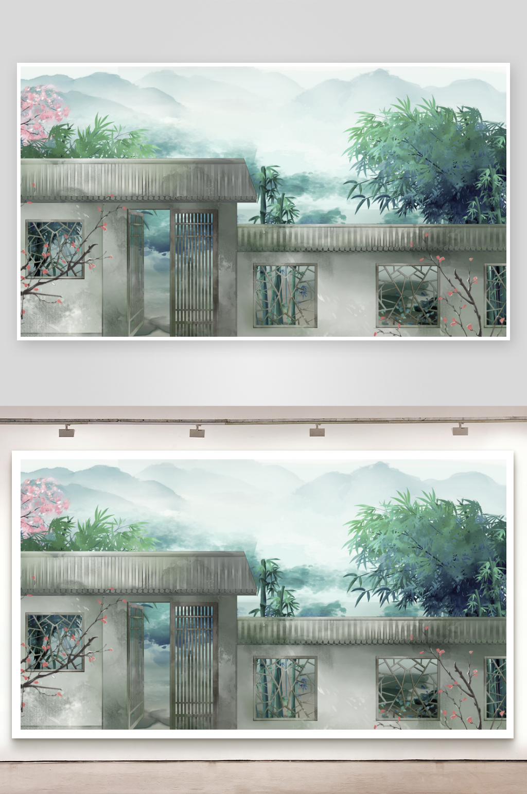 水墨山水花鸟风景画装饰画素材