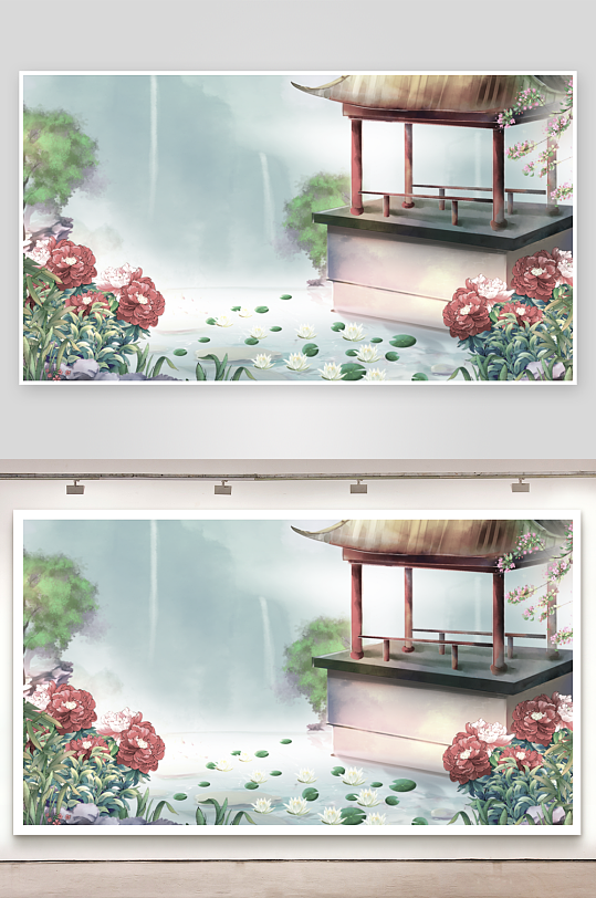 水墨山水花鸟风景画装饰画-众图网