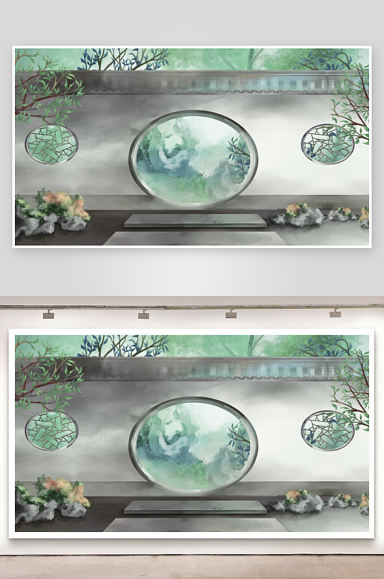 水墨山水花鸟风景画装饰画-众图网