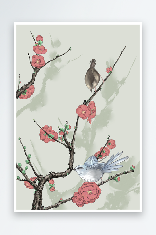 水墨山水花鸟风景画装饰画-众图网