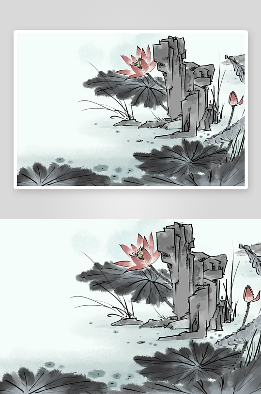 水墨山水花鸟风景画图片-众图网