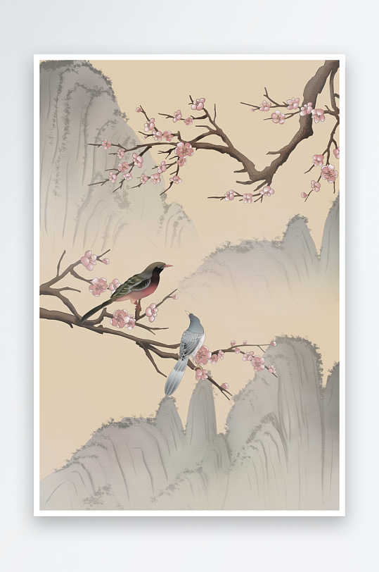 水墨山水花鸟风景画图片-众图网