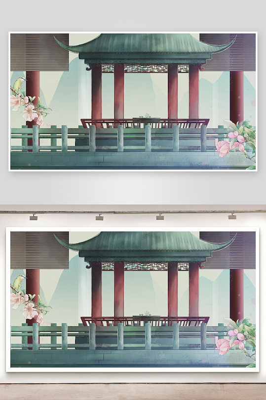 水墨山水花鸟风景画图片-众图网