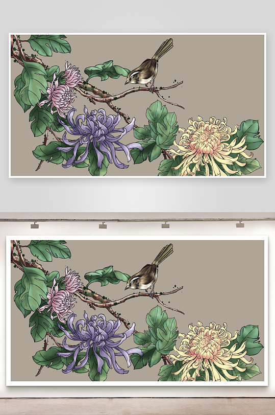 水墨山水花鸟风景画图片-众图网