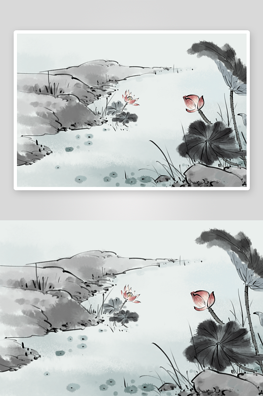 水墨山水花鸟风景画图片-众图网