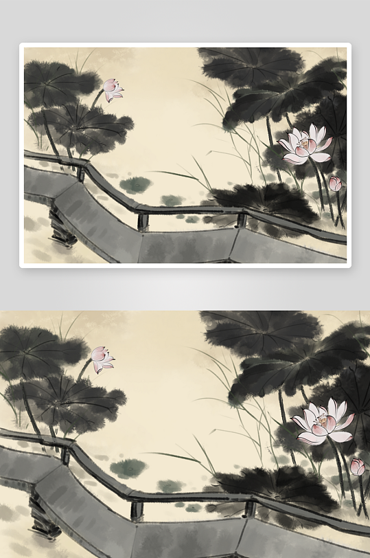 水墨山水花鸟风景画-众图网