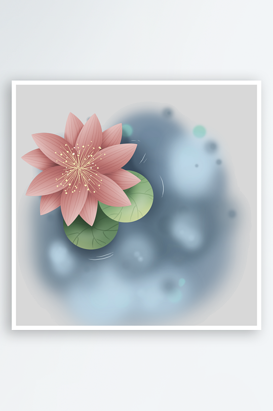 水墨莲花荷花风景画图片素材-众图网