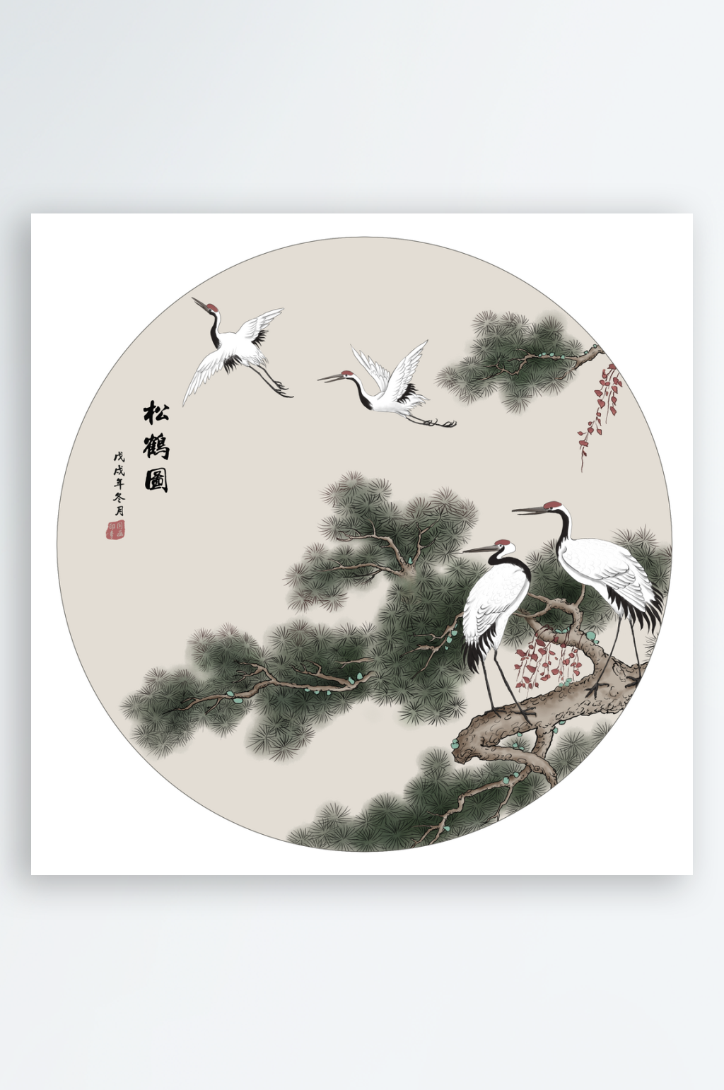 水墨山水花鸟风景画素材
