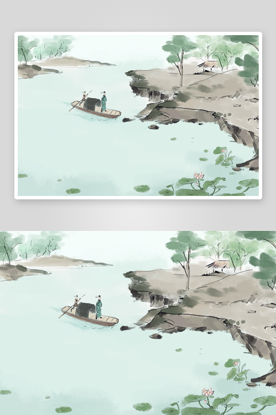 水墨山水花鸟风景画装饰画-众图网