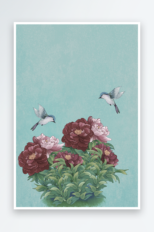 古风山水花鸟风景画装饰画-众图网