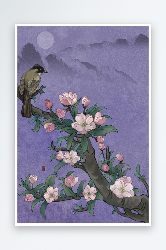 古风山水花鸟风景画装饰画-众图网